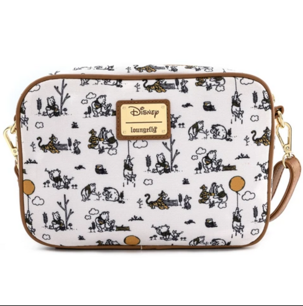 Winnie the Pooh Canvas Line Drawing Cross Body Bag