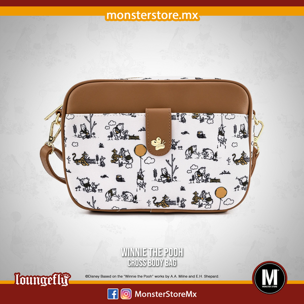 Winnie the Pooh Canvas Line Drawing Cross Body Bag